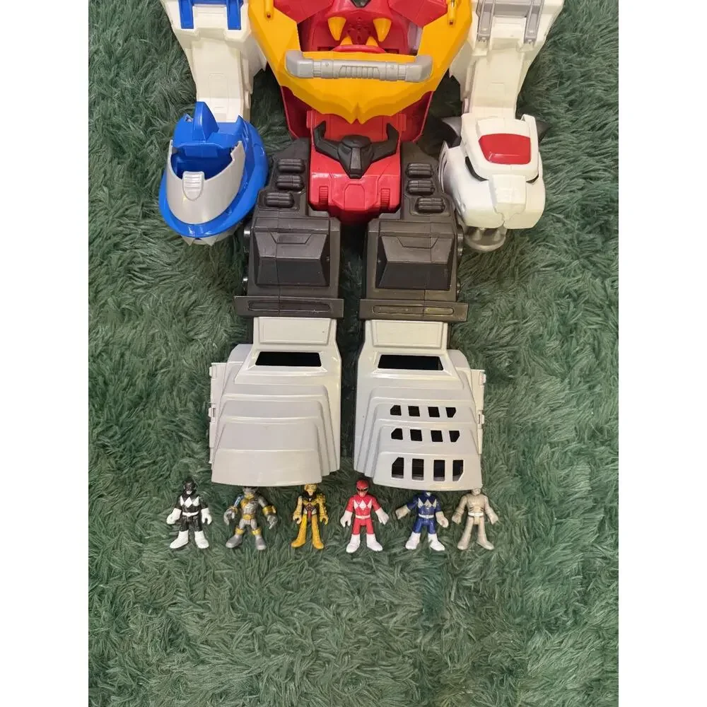 Power Rangers Wild Force Megazord Playset with 6 Imaginext Action Figures Lot